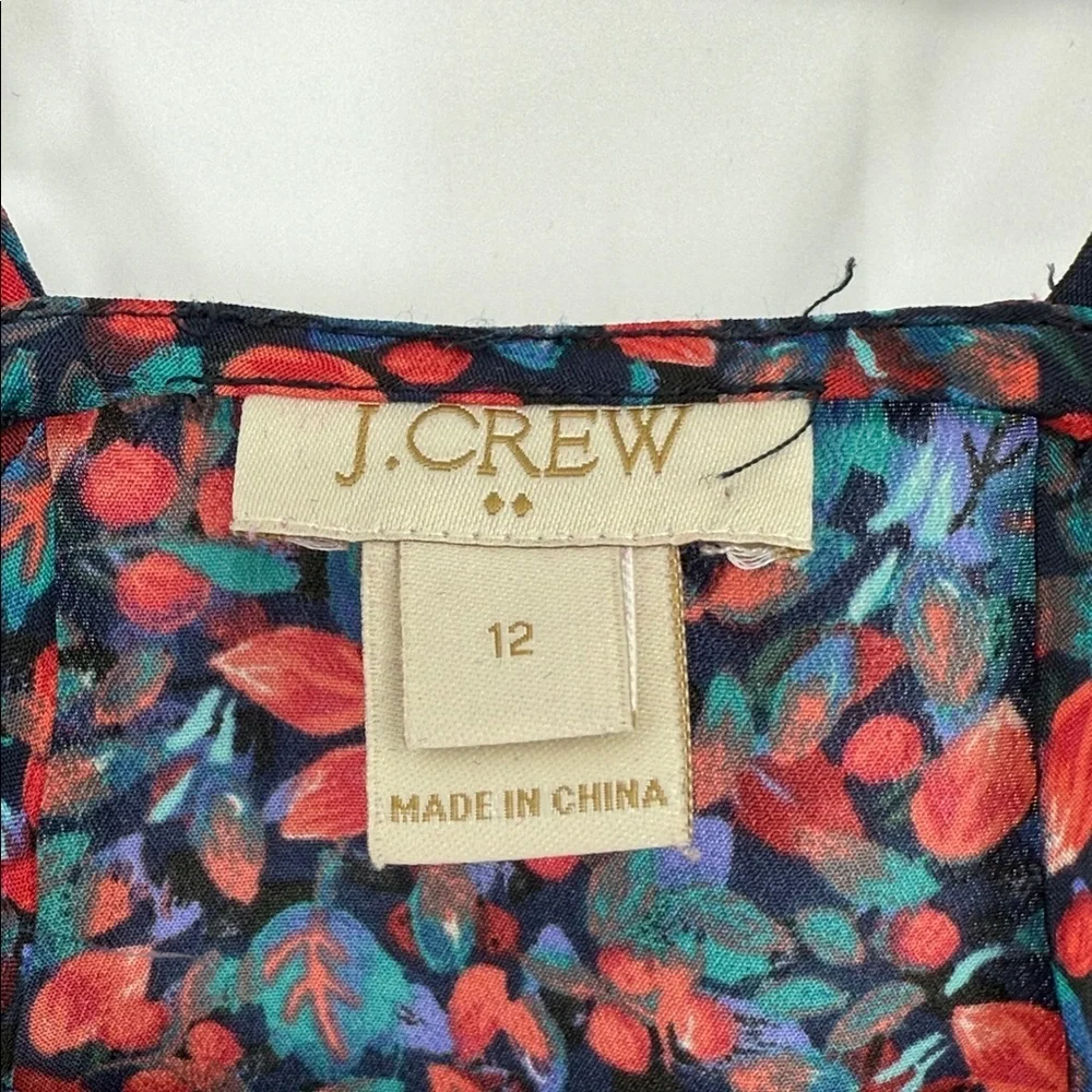 J.Crew Floral Racerback Cami Tank Top Size 12 Lightweight Blouse